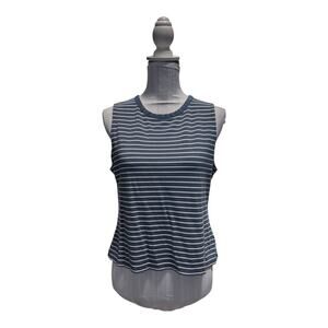 Rachel Zoe Blue & White Striped Tank Size L